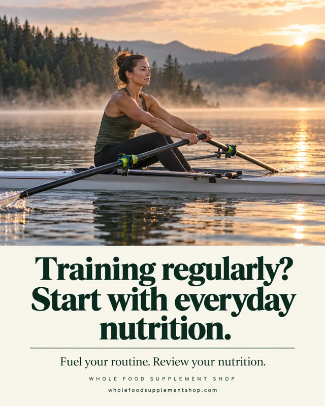 A recreational rower on a calm lake