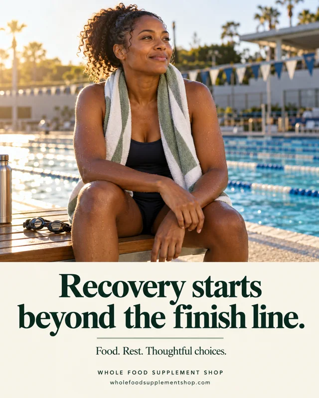 A swimmer resting after training